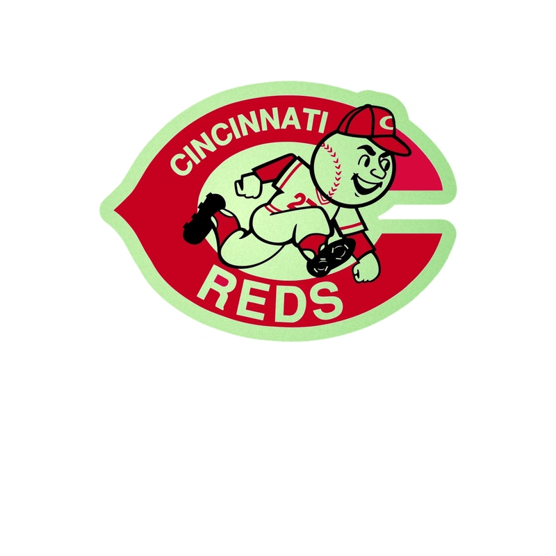 Cincinnati Reds - C With Mr. Red - Glow in the Dark Vinyl Sticker - Custom Size