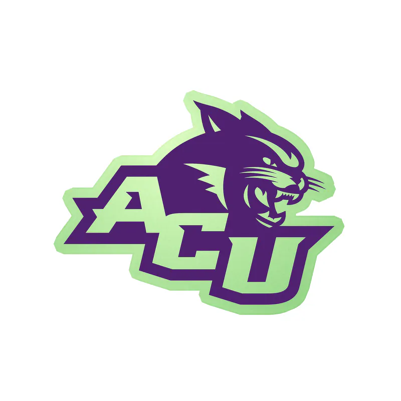 Abilene Wildcats - Wildcat With ACU - Full Color Sticker - Glow in the Dark Vinyl Sticker - Custom Size