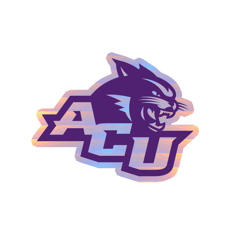 Abilene Wildcats - Wildcat With ACU - Full Color Sticker - Holographic Vinyl Sticker - Custom Size