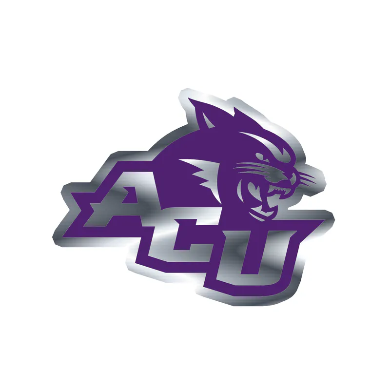 Abilene Wildcats - Wildcat With ACU - Full Color Sticker - Silver Chrome Vinyl Sticker - Custom Size
