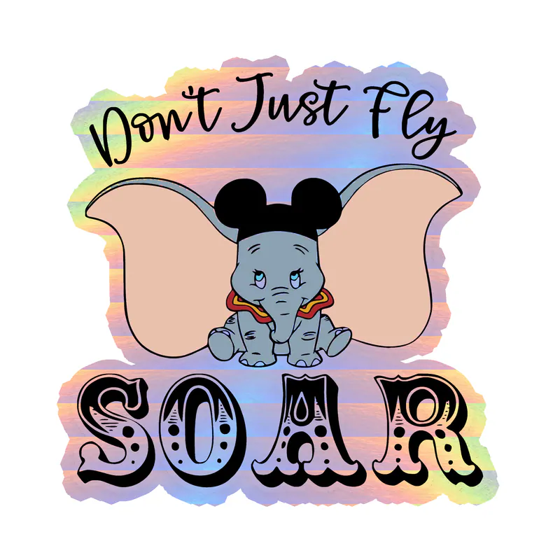 Dumbo Holographic Vinyl Sticker - Custom Size