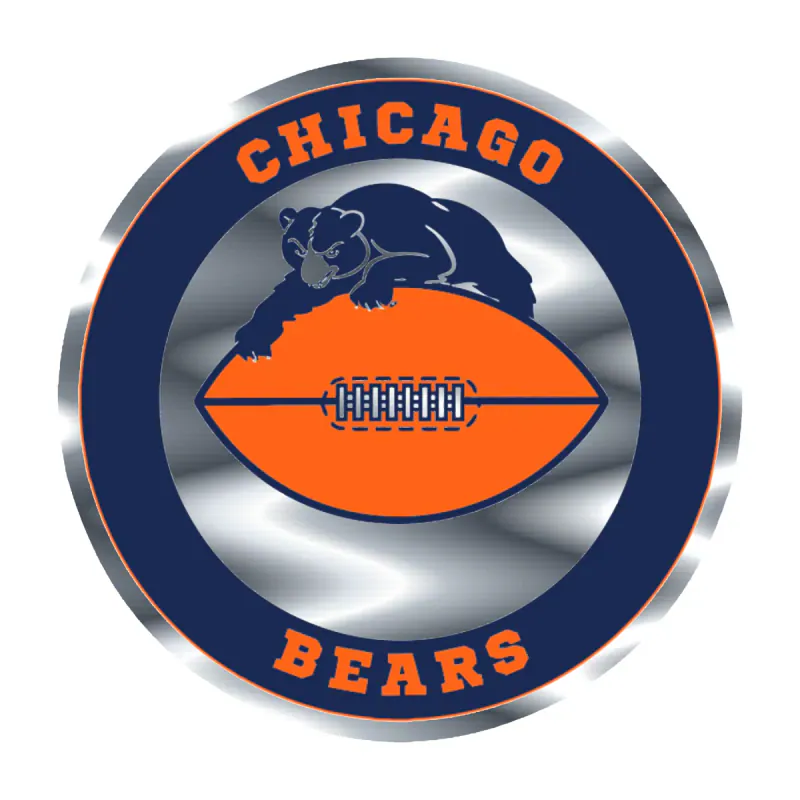 Chicago Bears - Bear Head - Image 7 - Silver Chrome Vinyl Sticker - Custom Size
