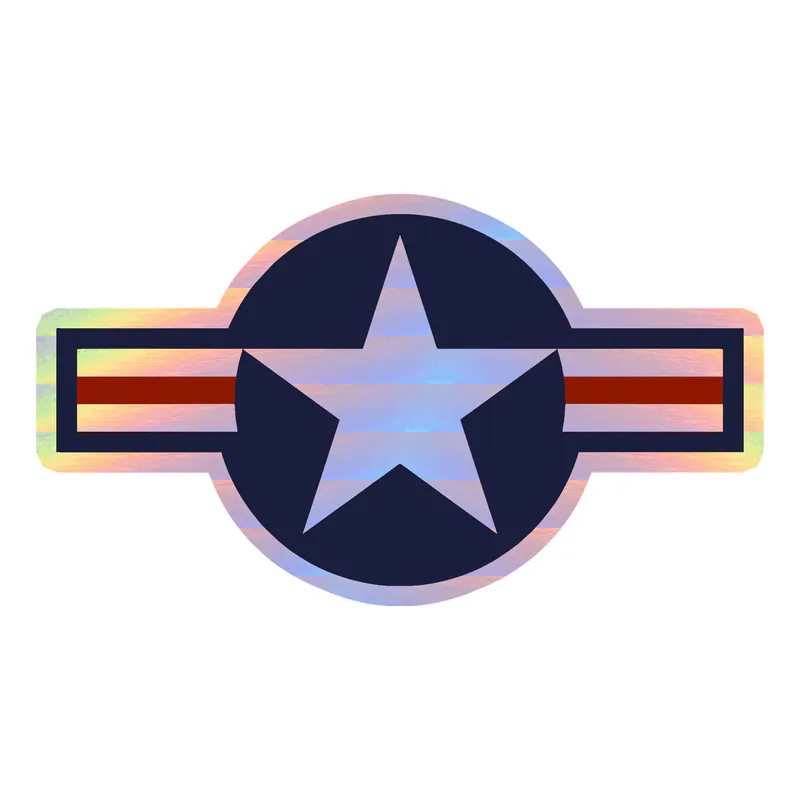 Air Force Roundel Holographic Vinyl Decal- Custom Size