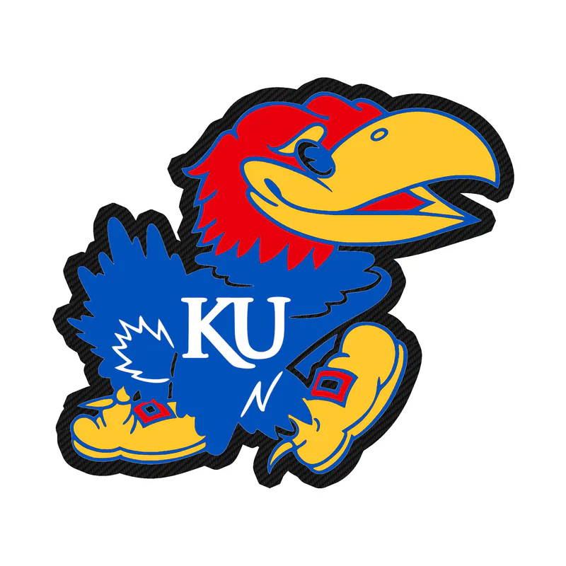 University of Kansas Jayhawks - Image 1 - Carbon Fiber Vinyl Decal - Custom Size