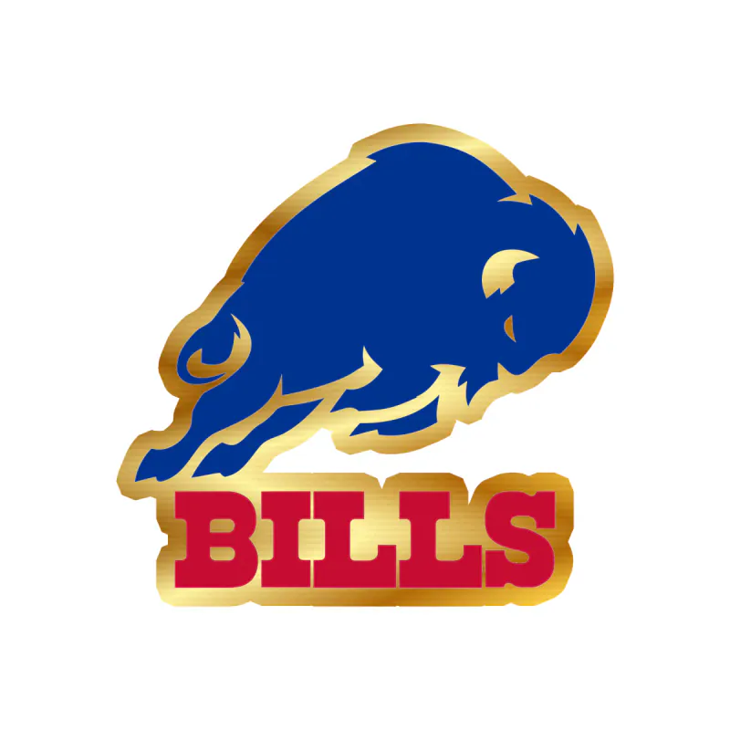 Buffalo Bills - Blue Buffalo - Gold Chrome Vinyl Sticker - Custom Size