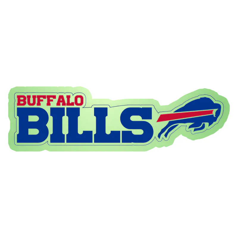 Buffalo Bills - Lettering - Glow in the Dark Vinyl Sticker - Custom Size