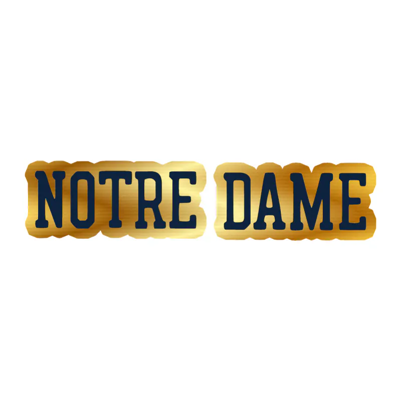 Notre Dame -Notre Dame- Gold Chrome Vinyl Sticker - Custom Size