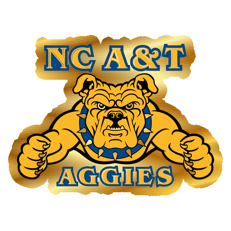 North Carolina A&T Aggies - Image 1 - Gold Chrome Vinyl Decal - Custom Size