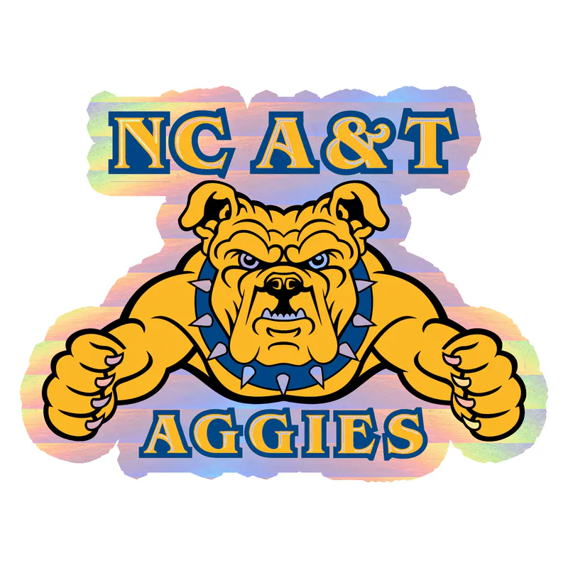 North Carolina A&T Aggies - Image 1 - Holographic Vinyl Decal - Custom Size