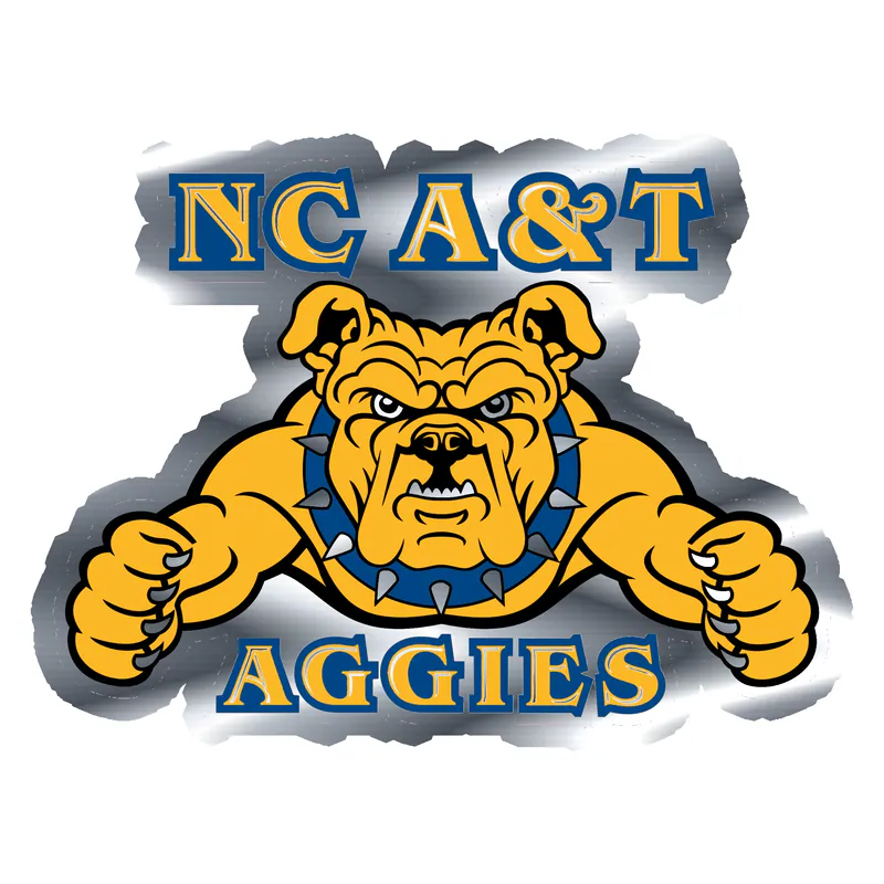 North Carolina A&T Aggies - Image 1 - Silver Chrome Vinyl Decal - Custom Size