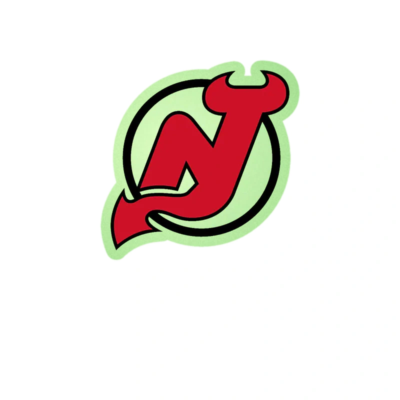 New Jersey Devils - Circle With N - Glow in the Dark Vinyl Sticker - Custom Size