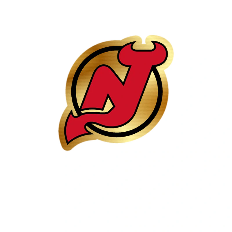 New Jersey Devils - Circle With N - Gold Chrome Vinyl Sticker - Custom Size