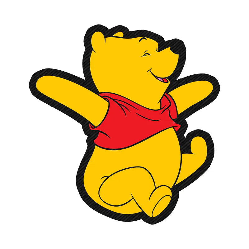 Winnie The Pooh - Carbon Fiber Vinyl Sticker - Custom Size