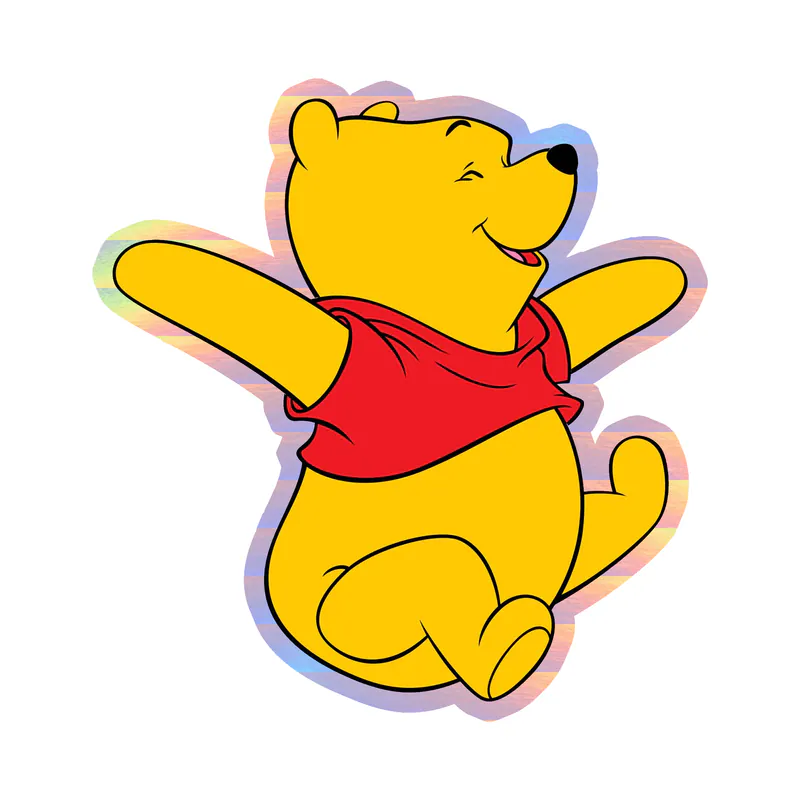 Winnie The Pooh - Holographic Vinyl Sticker - Custom Size