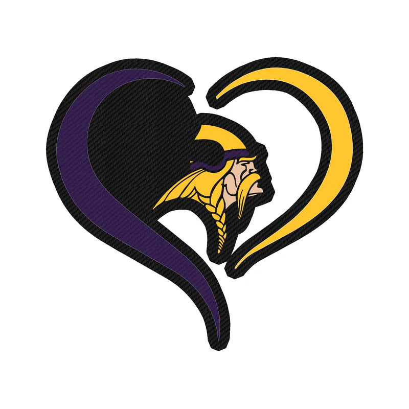 Minnesota Vikings - Heart - Carbon Fiber Vinyl Sticker - Custom Size