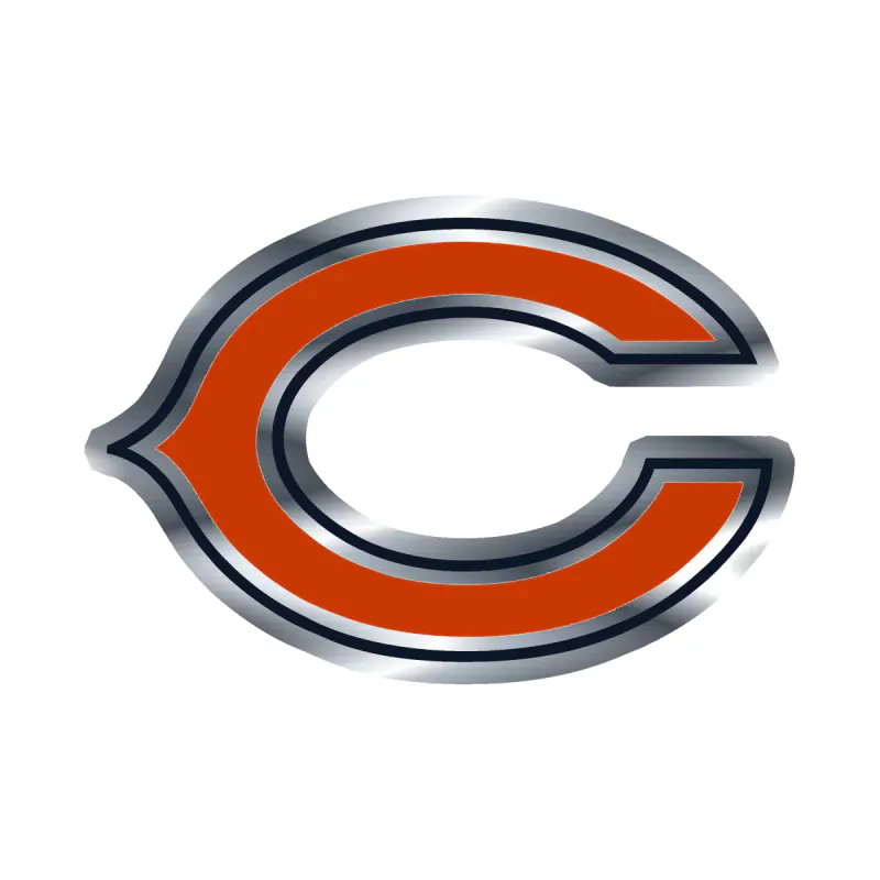 Chicago Bears - Bear Head - Image 16 - Silver Chrome Vinyl Sticker - Custom Size