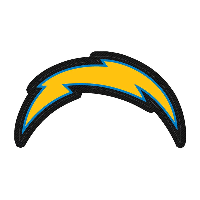Los Angeles Chargers Carbon Fiber Vinyl Sticker - Old Logo - Custom Size