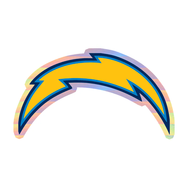 Los Angeles Chargers Holographic Vinyl Sticker - Old Logo - Custom Size
