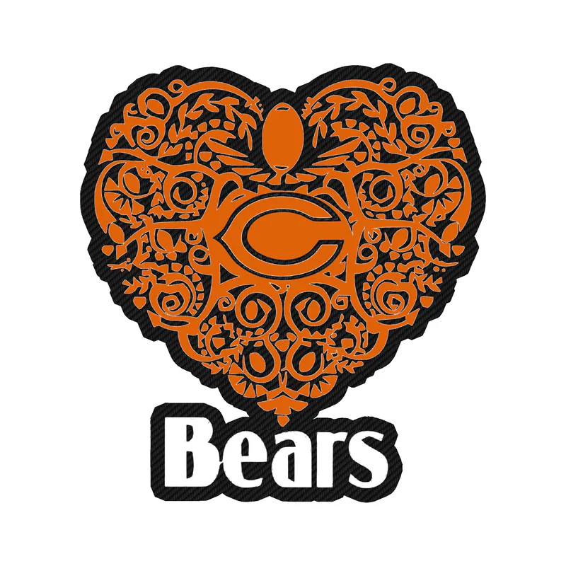 Chicago Bears - Bear Head - Image 6 - Carbon Fiber Vinyl Sticker - Custom Size