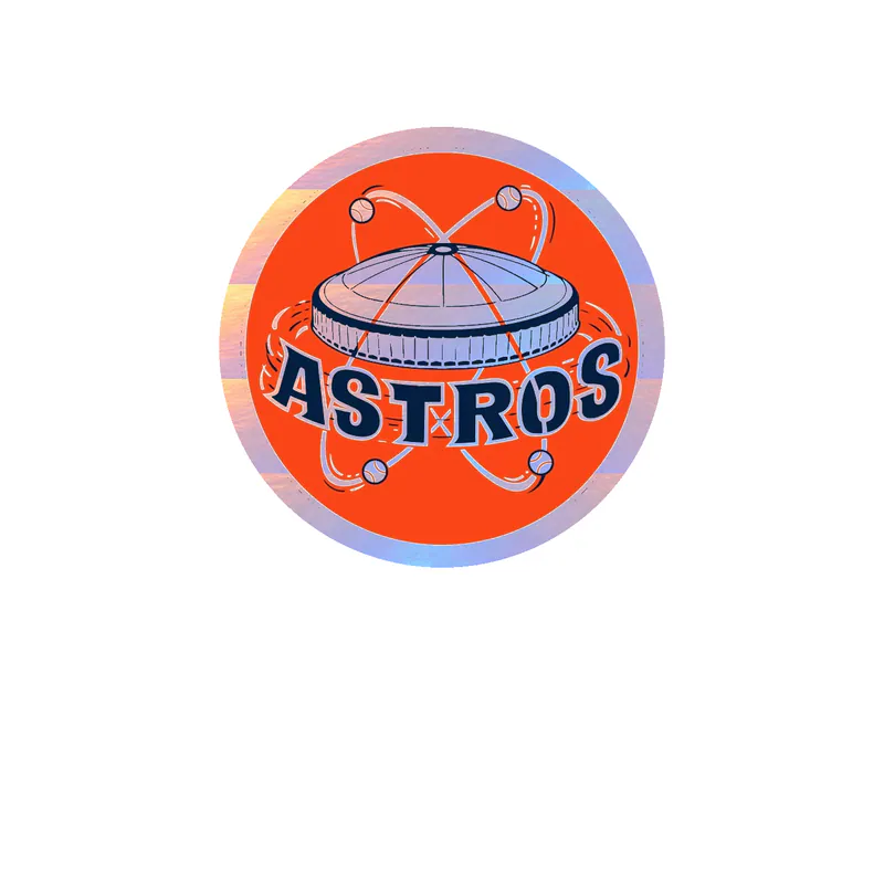 Houston Astros - Orange Old School - Holographic Vinyl Sticker - Custom Size