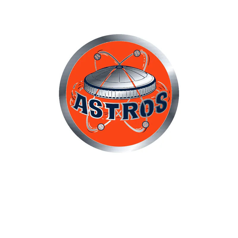 Houston Astros - Orange Old School - Silver Chrome Vinyl Sticker - Custom Size