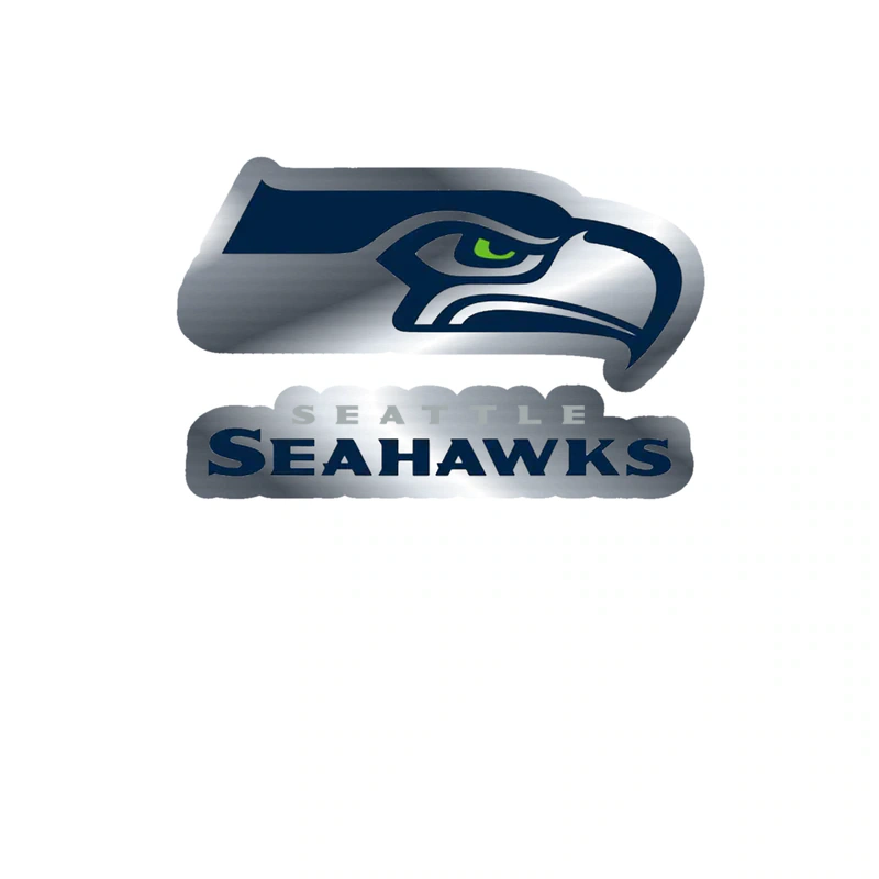 Seattle Seahawks - Image 9 - Silver Chrome Vinyl Sticker - Custom Size