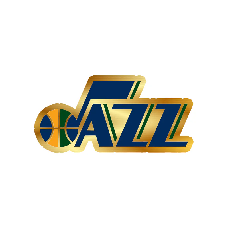 Utah Jazz - Jazz - Gold Chrome Vinyl Sticker - Custom Size