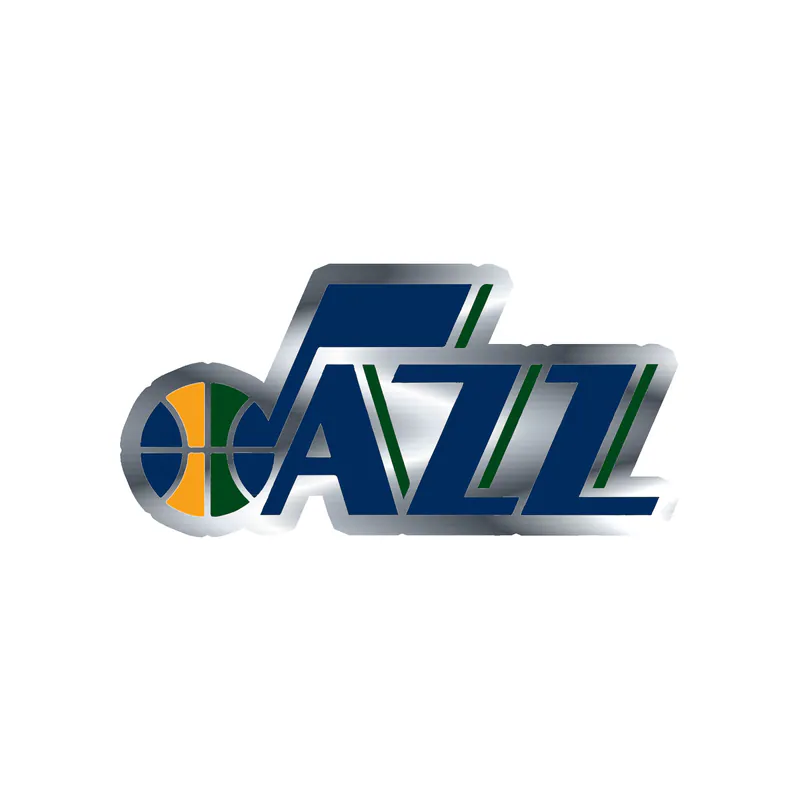 Utah Jazz - Jazz - Silver Chrome Vinyl Sticker - Custom Size