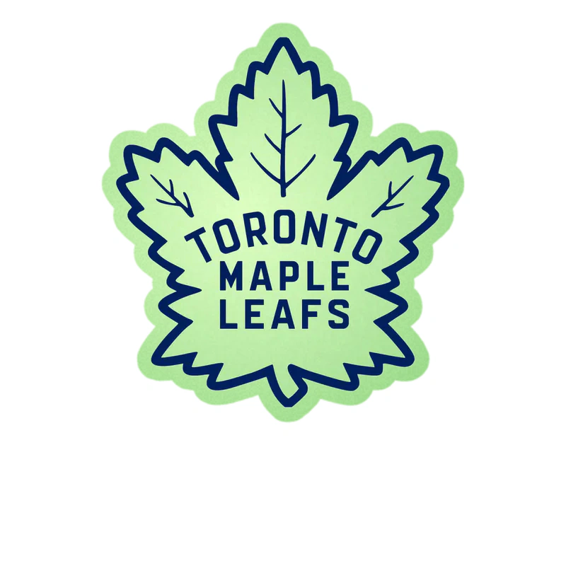 Toronto Maple Leafs - White Leaf - Glow in the Dark Vinyl Sticker - Custom Size