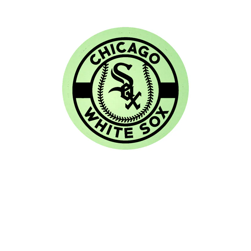 Chicago White Sox - White And Black Circle - Glow in the Dark Vinyl Sticker - Custom Size