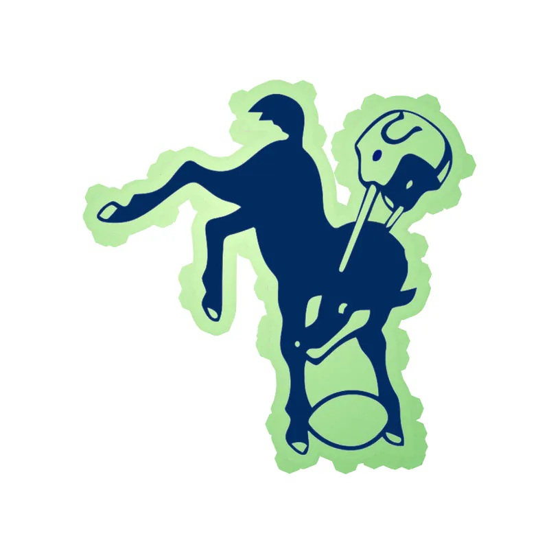 Indianapolis Colts - Horse with Helmet - Glow in the Dark Vinyl Sticker - Custom Size