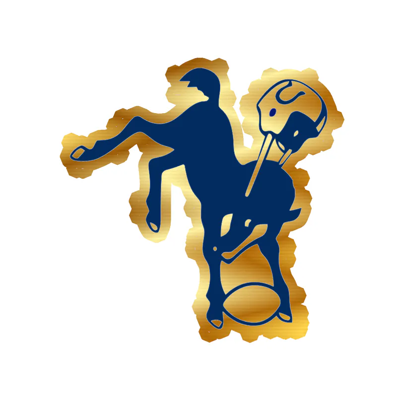 Indianapolis Colts - Horse with Helmet - Gold Chrome Vinyl Sticker - Custom Size