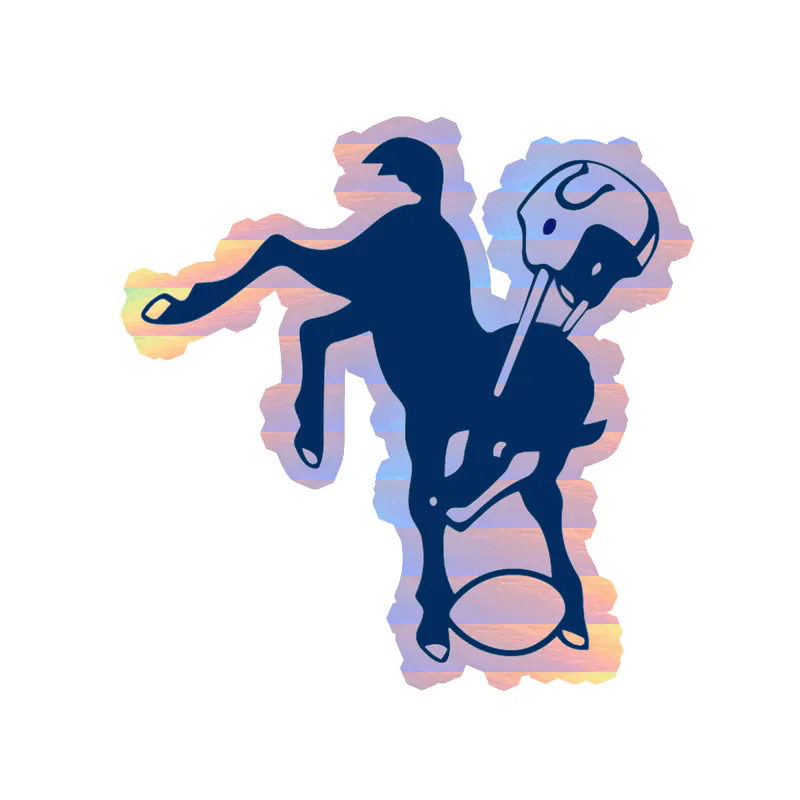 Indianapolis Colts - Horse with Helmet - Holographic Vinyl Sticker - Custom Size