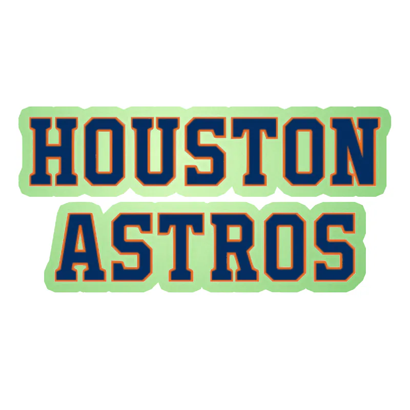 Houston Astros - Name - Glow in the Dark Vinyl Sticker - Custom Size