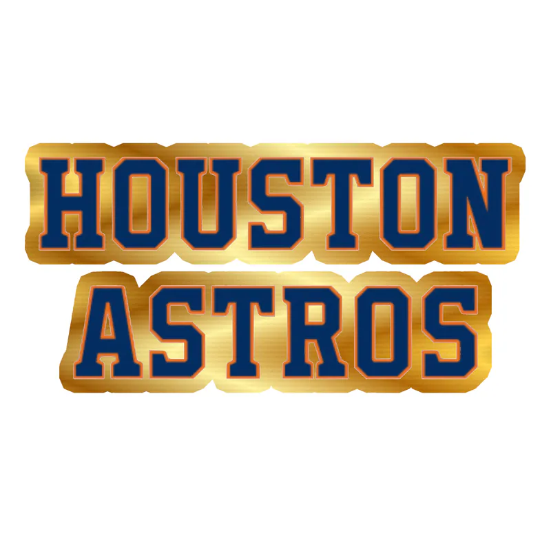 Houston Astros - Name - Gold Chrome Vinyl Sticker - Custom Size