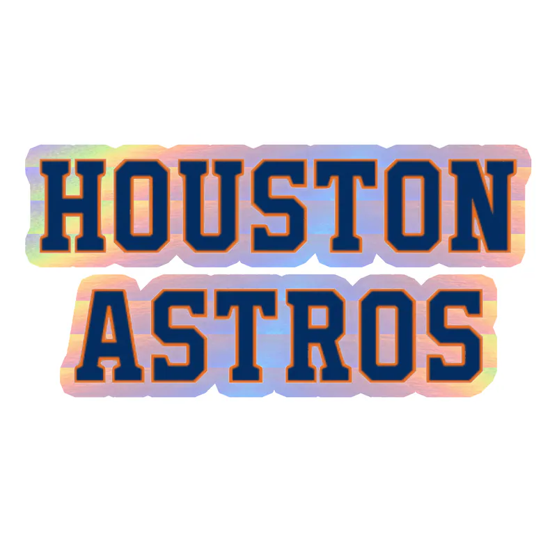 Houston Astros - Name - Holographic Vinyl Sticker - Custom Size