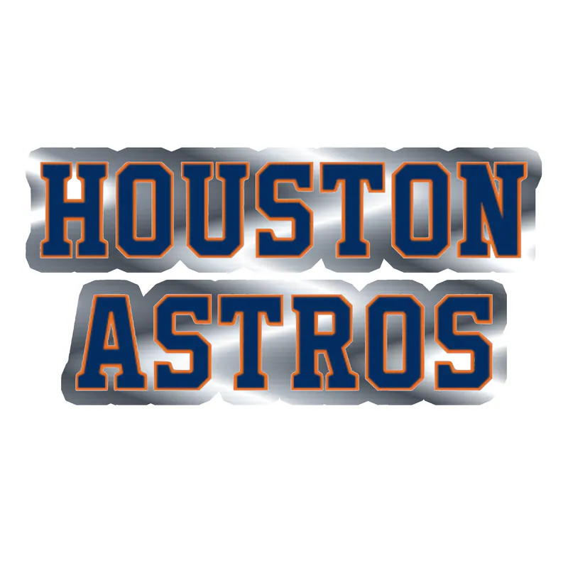 Houston Astros - Name - Silver Chrome Vinyl Sticker - Custom Size