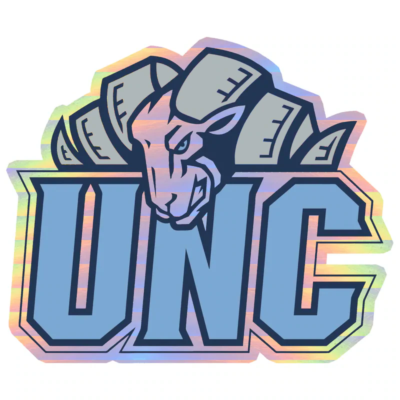 UNC Ram Head Holographic Vinyl Decal - Custom Size
