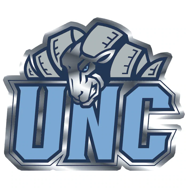 UNC Ram Head Silver Chrome Vinyl Decal - Custom Size