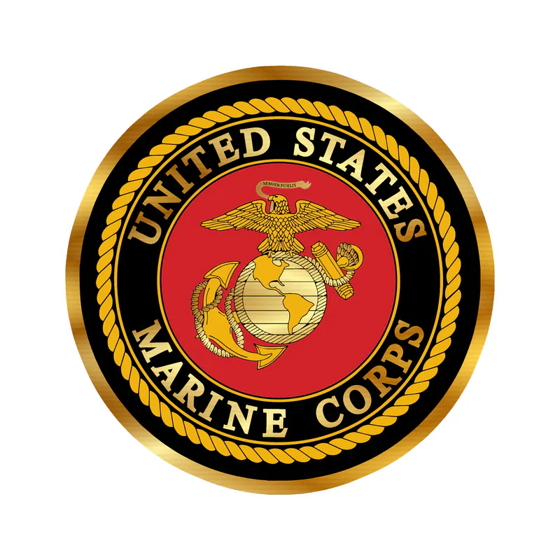 Marine Corp Seal Gold Chrome Vinyl Decal
