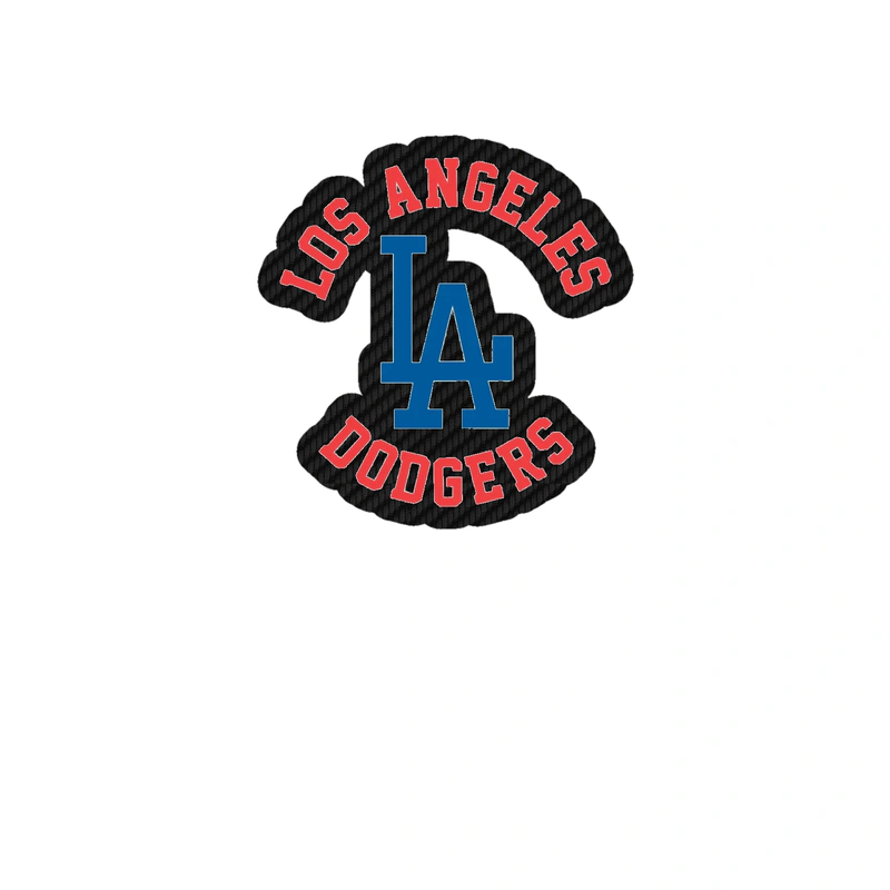 Los Angeles Dodgers - LA With Name - Carbon Fiber Vinyl Sticker - Custom Size