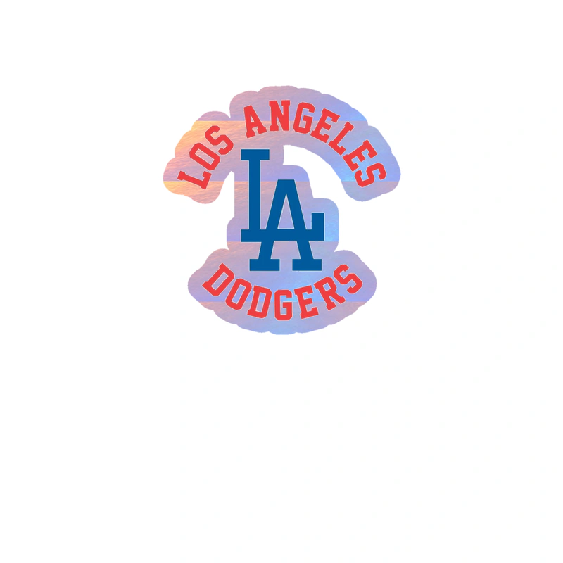 Los Angeles Dodgers - LA With Name - Holographic Vinyl Sticker - Custom Size