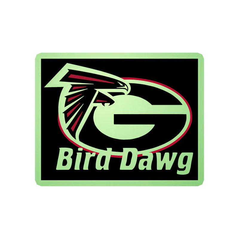 Atlanta Falcons Georgia Bulldogs Glow in the Dark Vinyl Sticker - Custom Size