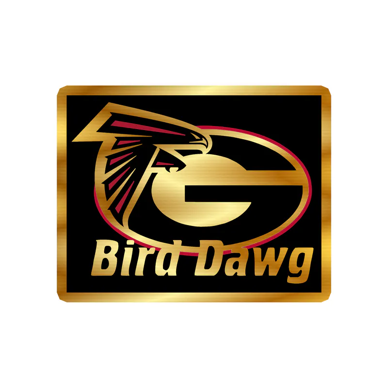 Atlanta Falcons Georgia Bulldogs Gold Chrome Vinyl Sticker - Custom Size