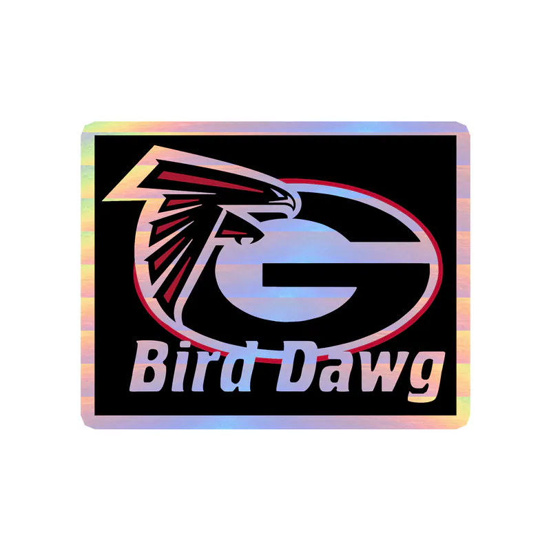 Atlanta Falcons Georgia Bulldogs Holographic Vinyl Sticker - Custom Size