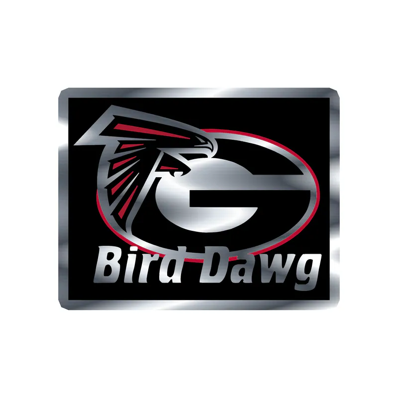 Atlanta Falcons Georgia Bulldogs Silver Chrome Vinyl Sticker - Custom Size