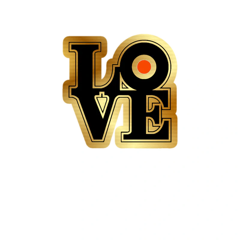 Philadelphia Flyers - Logo - Gold Chrome Vinyl Sticker - Custom Size