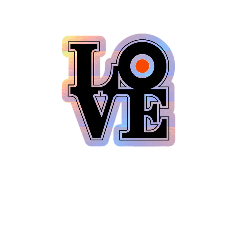 Philadelphia Flyers - Logo - Holographic Vinyl Sticker - Custom Size