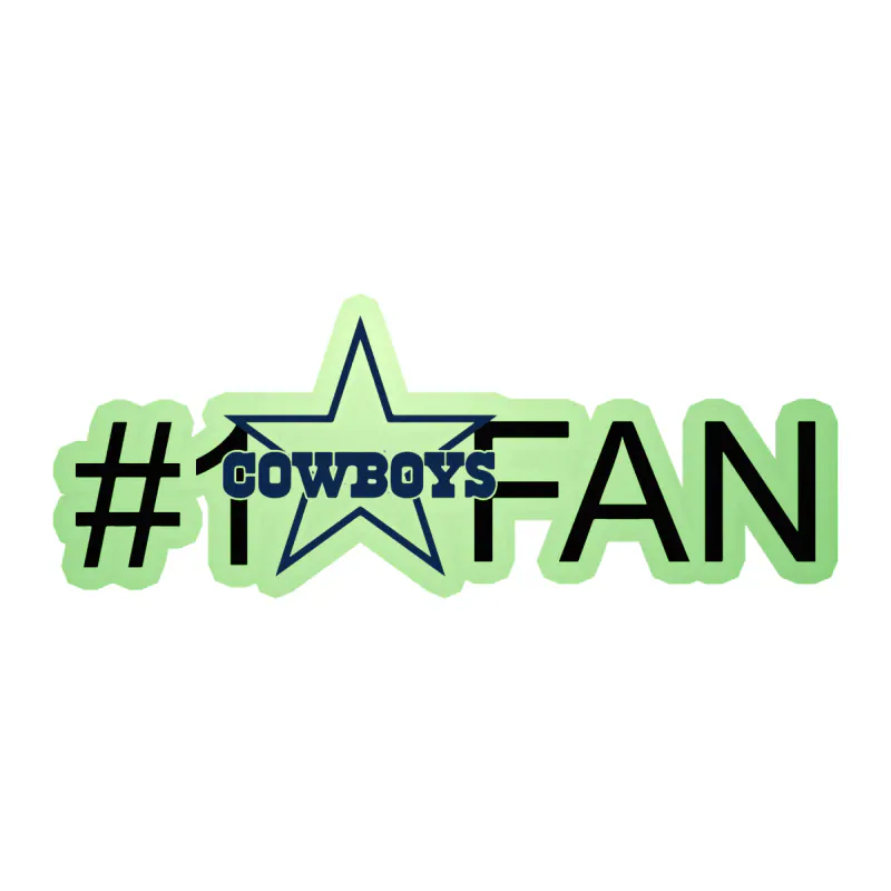 Dallas Cowboys - #1 Fan- Glow in the Dark Vinyl Sticker - Custom Size