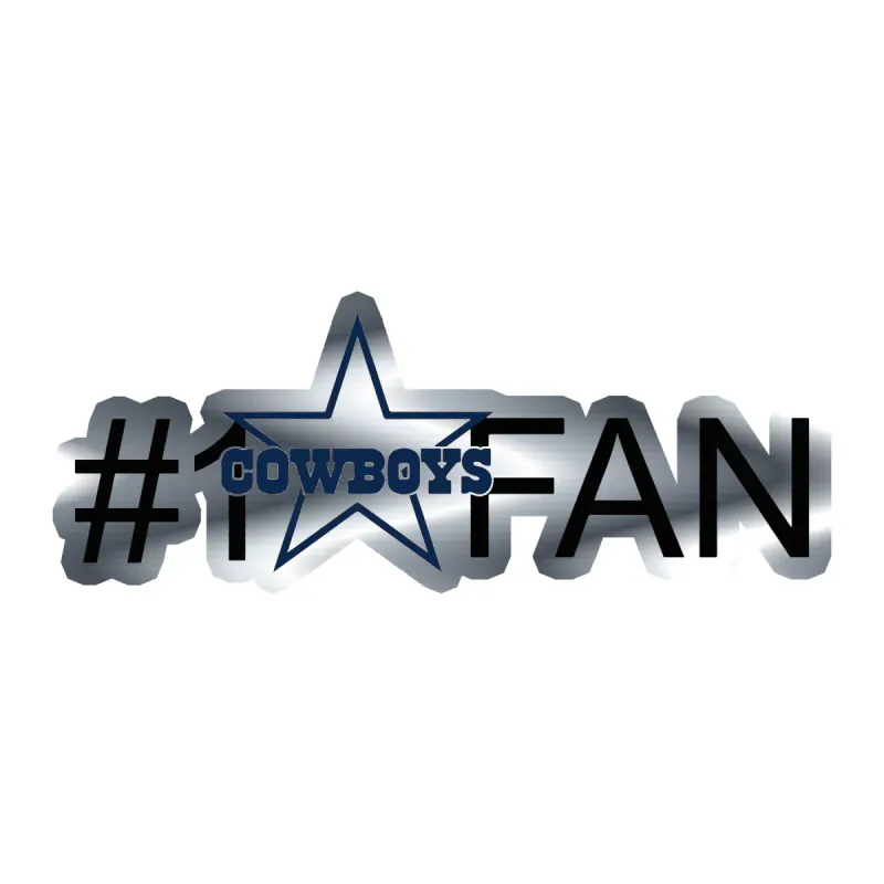 Dallas Cowboys - #1 Fan- Silver Chrome Vinyl Sticker - Custom Size